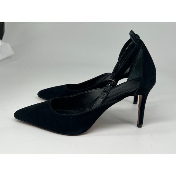 Banana Republic Black Suede Heels Ankle Strap - Picture 7 of 8